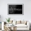 Portland Oregon Skyline Art Print for Living Room - Dark