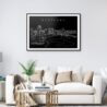 Portland Oregon Skyline Art Print for Living Room - Dark