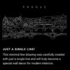 Prague skyline One Line Drawing Art - Dark