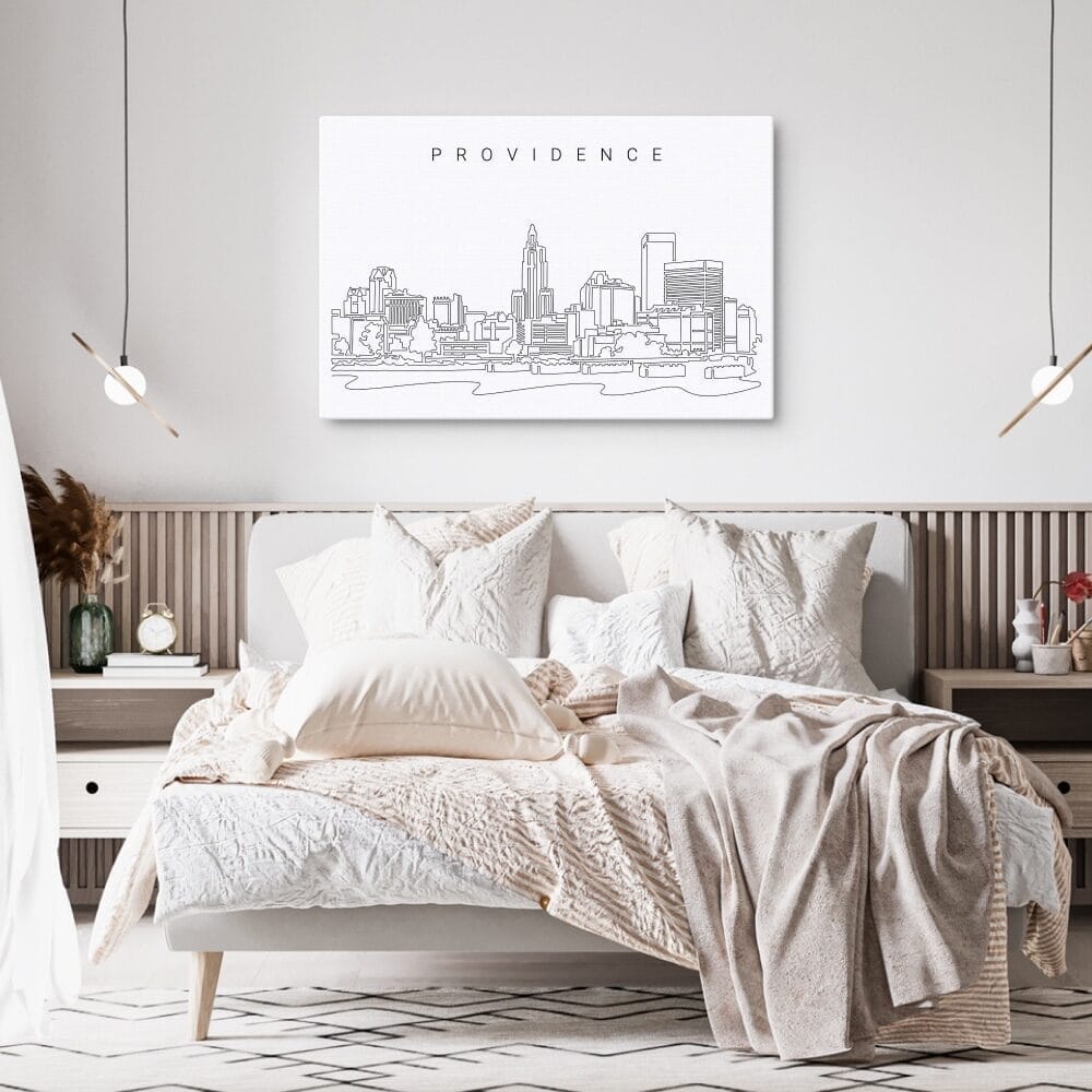 Providence Skyline Canvas Art Print - Bed Room - Dark Providence Skyline Canvas Art Print - Bed Room - Dark