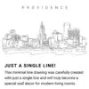 Providence Skyline Continuous Line Drawing Art Work
