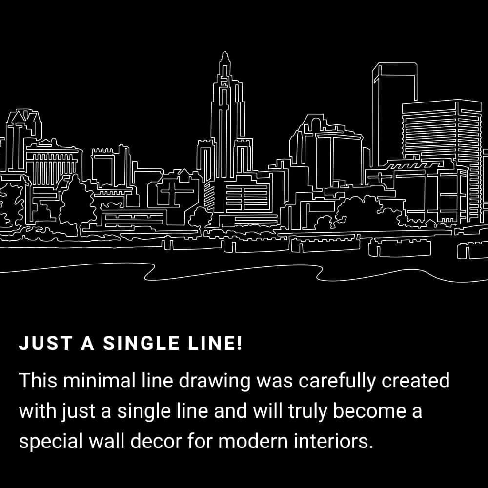 Providence Skyline One Line Drawing Art - Dark Providence Skyline One Line Drawing Art - Dark
