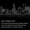 Providence Skyline One Line Drawing Art - Dark