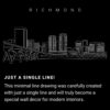 Richmond Skyline One Line Drawing Art - Dark