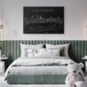 Sacramento Skyline Canvas Art Print - Bed Room - Dark