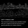 Sacramento Skyline One Line Drawing Art - Dark