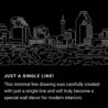 San Antonio City One Line Drawing Art - Dark