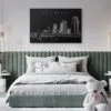 San Diego Skyline Canvas Art Print - Bed Room - Dark