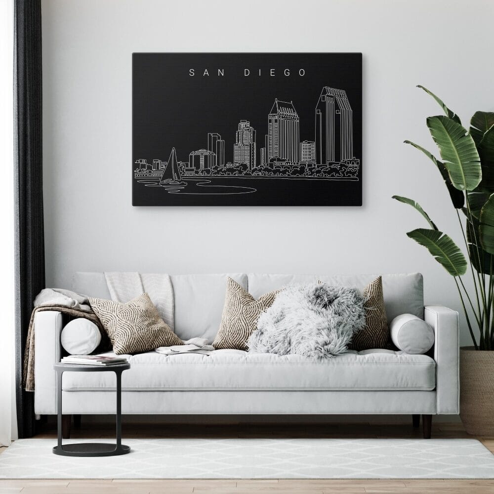 San Diego Skyline Canvas Art Print Lifestyle San Diego Skyline Canvas Art Print Lifestyle