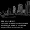 San Diego skyline One Line Drawing Art - Dark