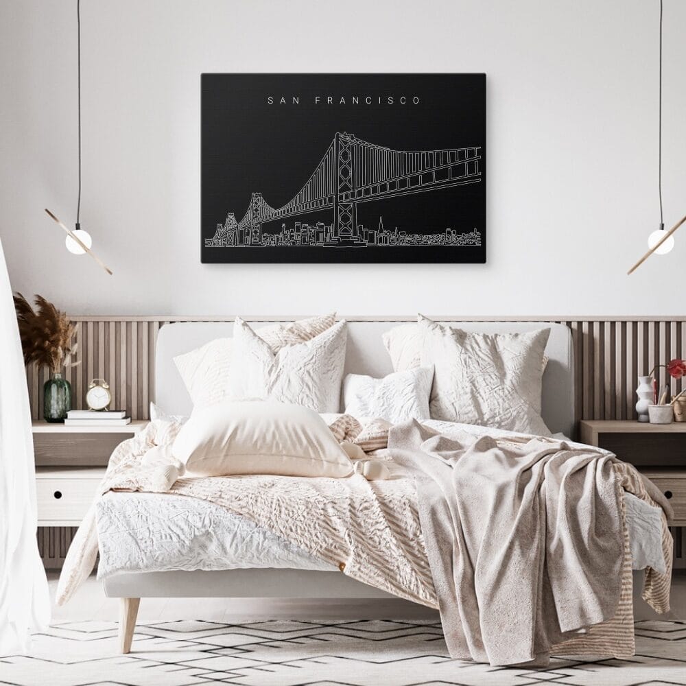 San Francisco Skyline Canvas Art Print - Bed Room - Dark San Francisco Skyline Canvas Art Print - Bed Room - Dark