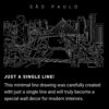 Sao Paulo Skyline One Line Drawing Art - Dark