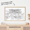 Seoul Gwanghwamun Gate One Line Drawing Art - Dark