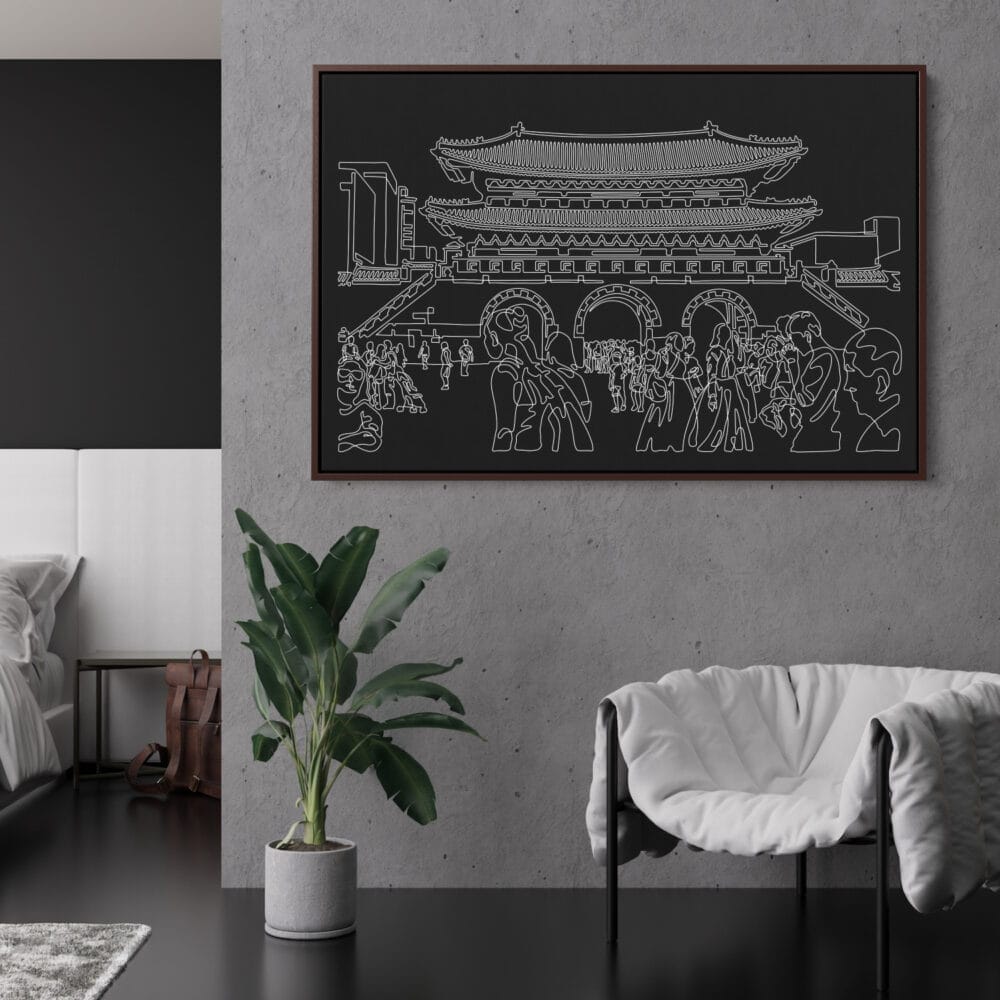 Seoul Korea Canvas Art Print - Living Room - Dark Seoul Korea Canvas Art Print - Living Room - Dark