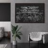 Seoul Korea Canvas Art Print - Living Room - Dark