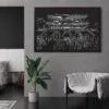 Seoul Korea Canvas Art Print - Living Room - Dark