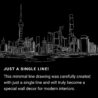 Shanghai Skyline One Line Drawing Art - Dark