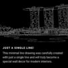 Singapore Skyline One Line Drawing Art - Dark