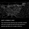 Spokane Washington One Line Drawing Art - Dark