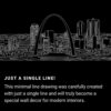 St Louis One Line Drawing Art - Dark