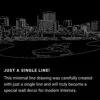 Tacoma Skyline One Line Drawing Art - Dark