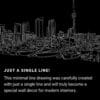 Toronto Harbor One Line Drawing Art - Dark