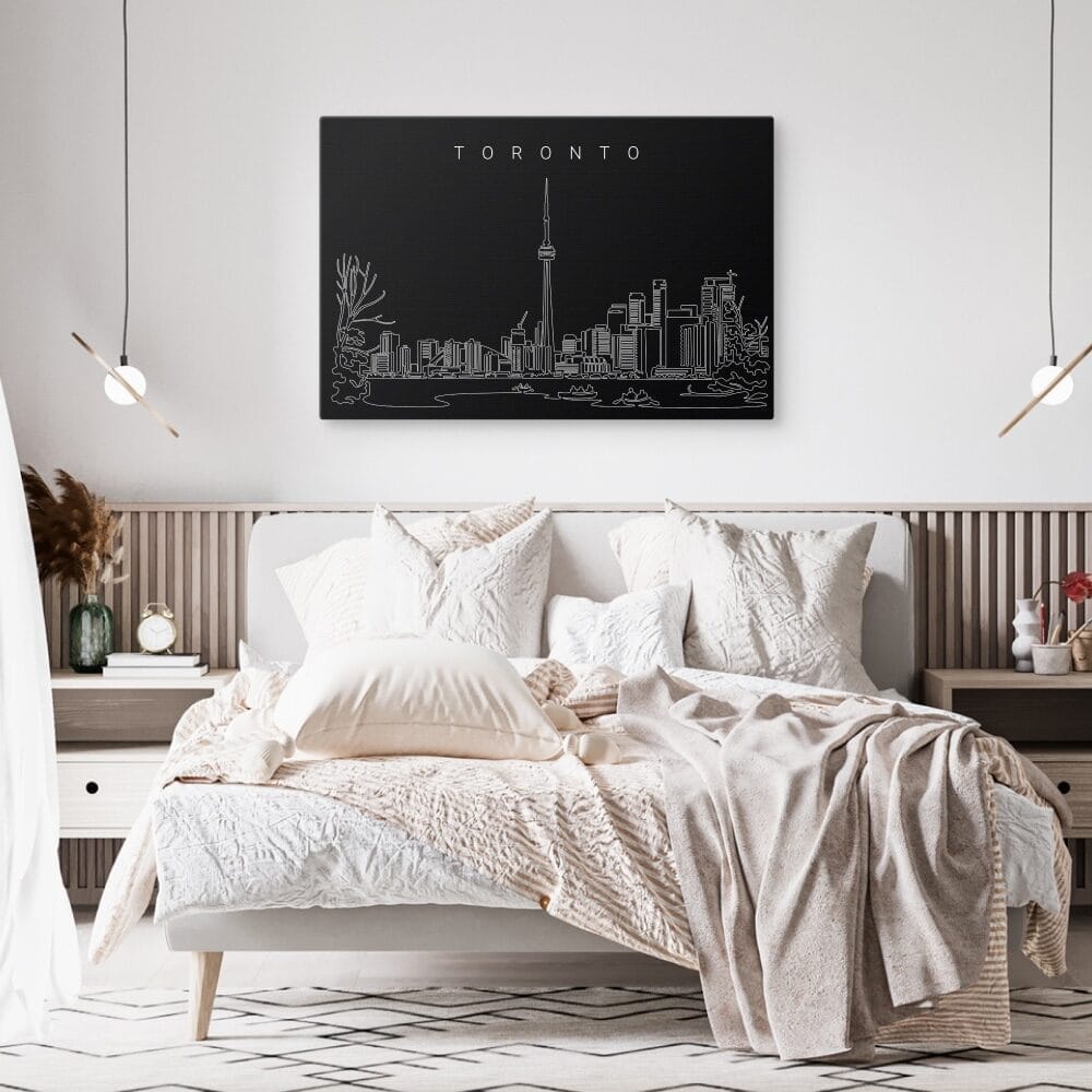Toronto Skyline Canvas Art Print - Bed Room - Dark Toronto Skyline Canvas Art Print - Bed Room - Dark