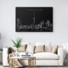 Toronto Skyline Canvas Art Print - Living Room - Dark