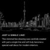 Toronto Skyline One Line Drawing Art - Dark