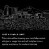 Tucson AZ Skyline One Line Drawing Art - Dark