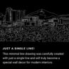Tucson AZ Skyline One Line Drawing Art - Dark