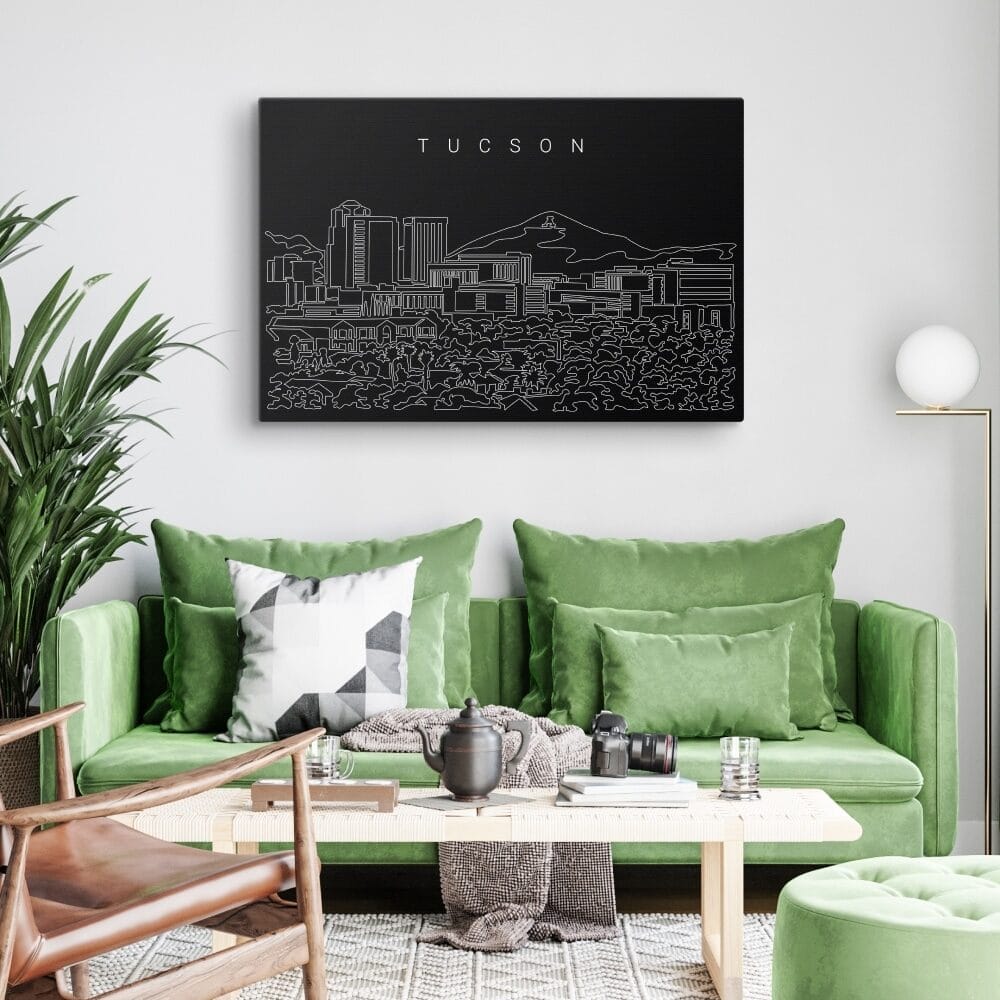 Tucson Skyline Canvas Art Print - Living Room - Dark Tucson Skyline Canvas Art Print - Living Room - Dark