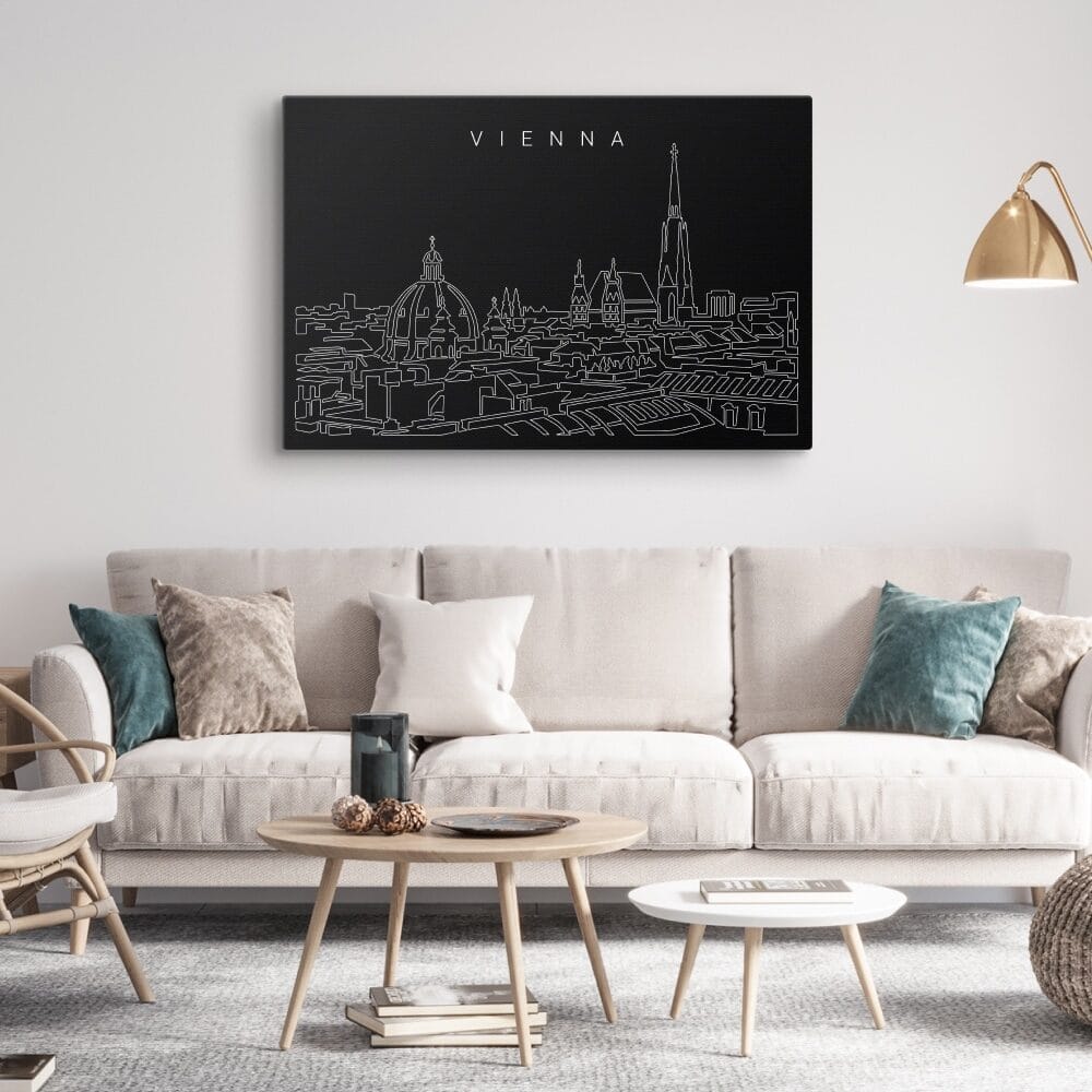 Vienna Skyline Canvas Art Print - Living Room - Dark Vienna Skyline Canvas Art Print - Living Room - Dark