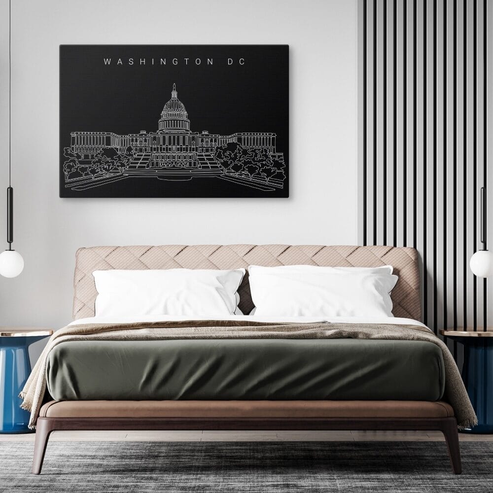 Washington DC Canvas Art Print - Bed Room - Dark Washington DC Canvas Art Print - Bed Room - Dark