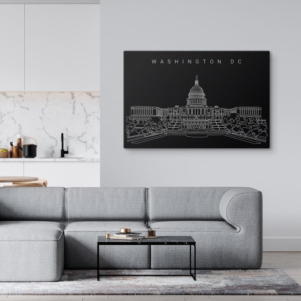 Washington DC Canvas Art Print - Living Room - Dark Washington DC Canvas Art Print - Living Room - Dark