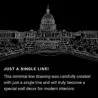 Washington DC One Line Drawing Art - Dark