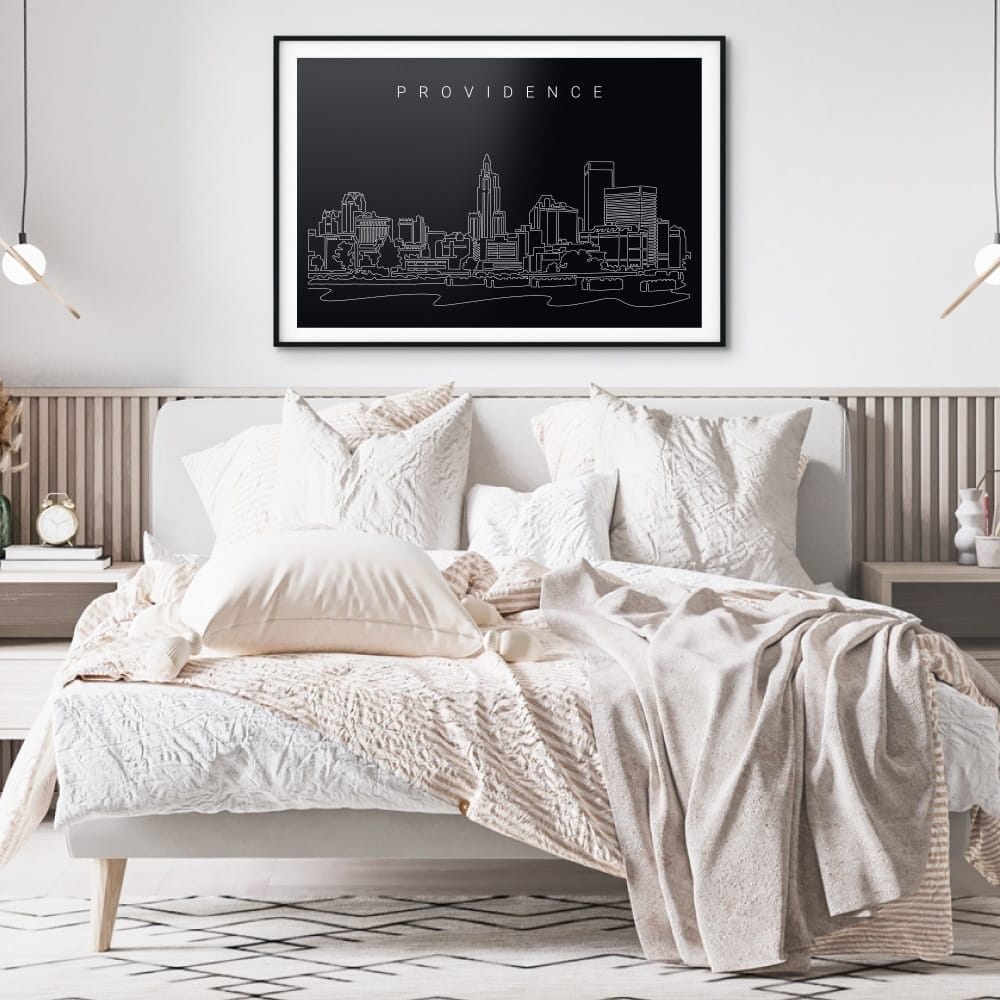 Providence Skyline Art Print for Bedroom - Dark Providence Skyline Art Print for Bedroom - Dark