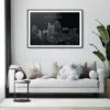 Raleigh NC Skyline Art Print for Living Room - Dark-1