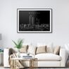 Spain Madrid Skyline Art Print for Living Room - Dark
