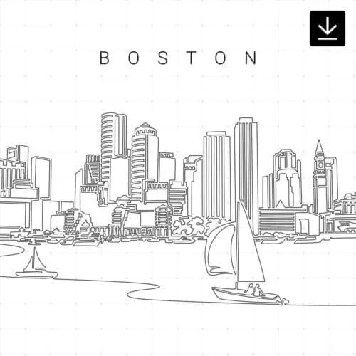 Boston Harbor Skyline SVG - Download