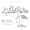 Boston Harbor Vector Art - Single Line Art Detail