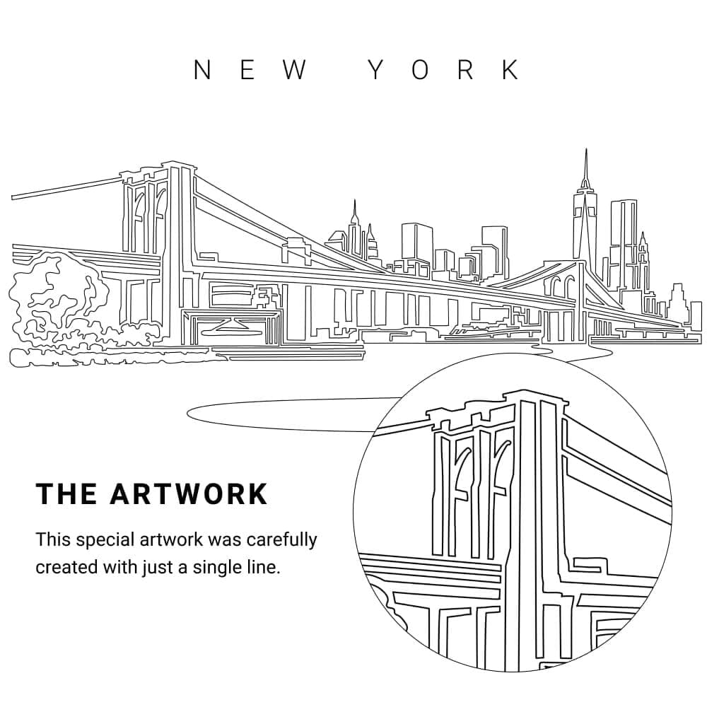 Brooklyn Bridge Vector Art - Single Line Art Detail Brooklyn Bridge Vector Art - Single Line Art Detail