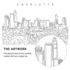 Charlotte NC Skyline Vector Art - Single Line Art Detail