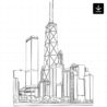 Chicago Skyline SVG - Download - Portrait