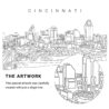 Cincinnati Skyline Vector Art - Single Line Art Detail