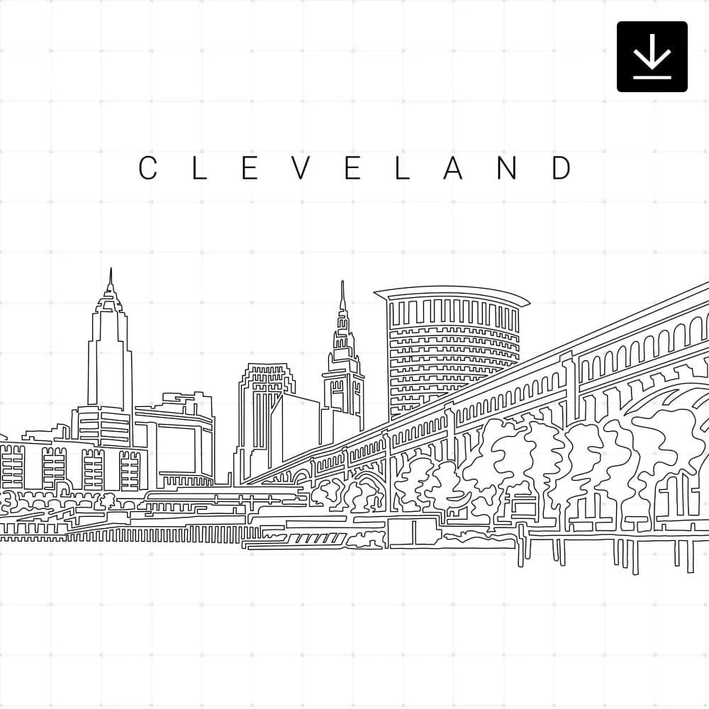 Cleveland Skyline SVG - Download Cleveland Skyline SVG - Download