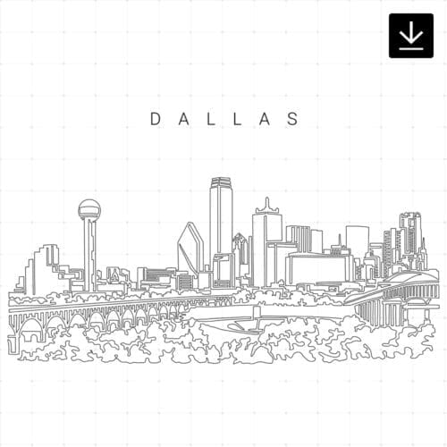 Dallas Skyline Vector Art - Digital Download