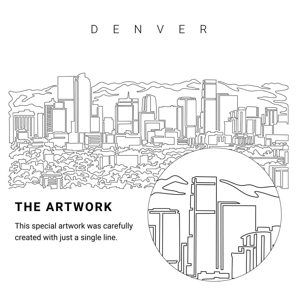 Denver Colorado Vector Art - Single Line Art Detail Denver Colorado Vector Art - Single Line Art Detail