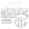 Denver Colorado Vector Art - Single Line Art Detail