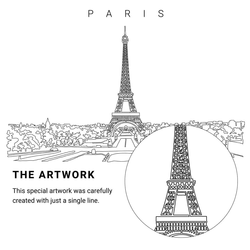 Eiffel Tower Vector Art - Single Line Art Detail Eiffel Tower Vector Art - Single Line Art Detail